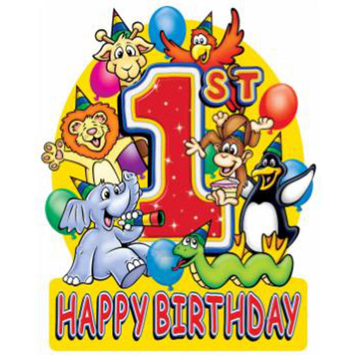 Happy 1St Birthday Sign - 19" X 13.5"