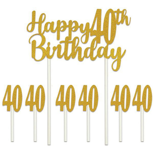 Happy 40Th Birthday Cake Topper (1/Pkg)
