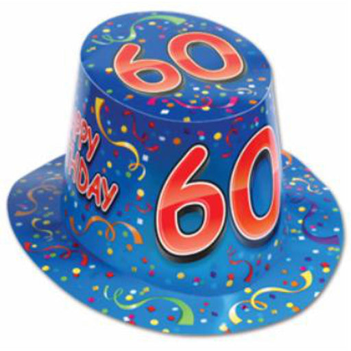 Cheers to 60 Years Happy Birthday Hi-Hat in Blue (3/Pk)