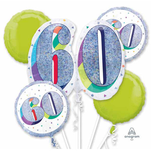 Here's To Your 60th Birthday Balloon Bouquet (1/Pk)