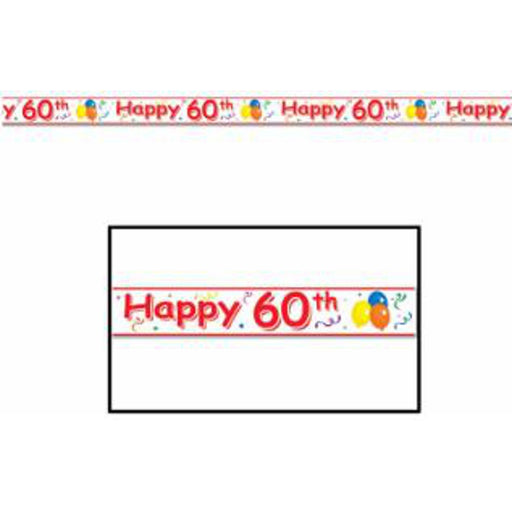 Cheers to Six Decades Happy 60th Birthday Party Tape (3/Pk)