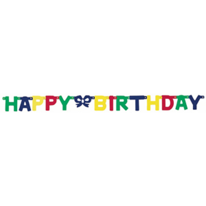 Happy Bday Primary Letter Banner - Pack Of 12.