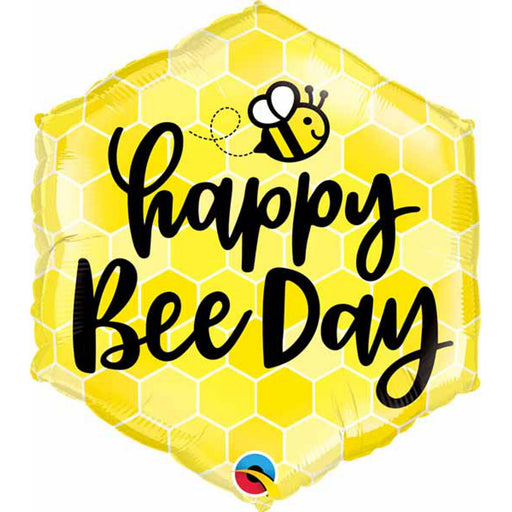 Happy Bee Day Hexagon Plates - Pack Of 6, 20 Inches.