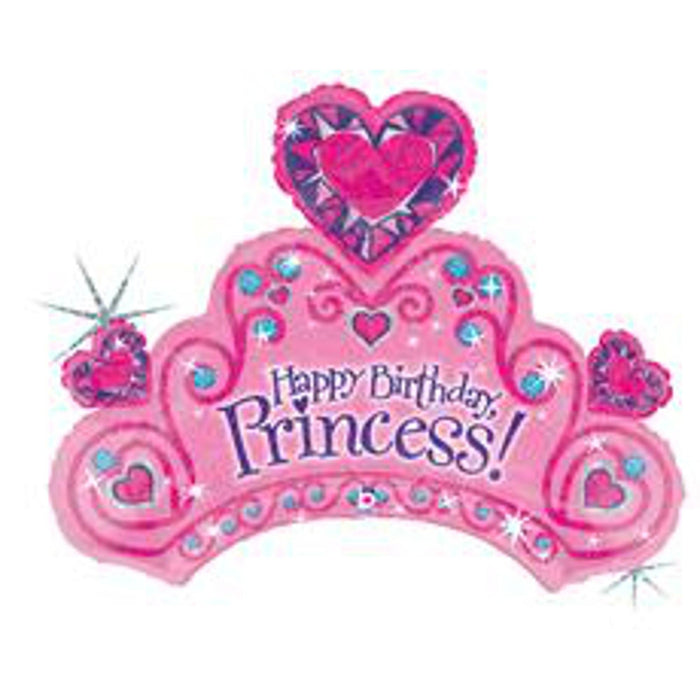 "Happy Birthday Princess" 34" Holographic Balloon Packaged.