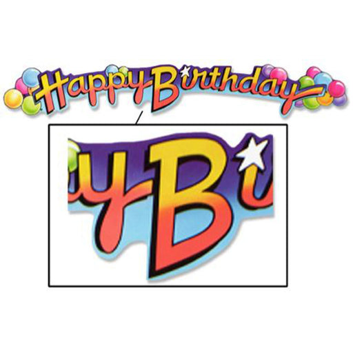 Happy Birthday Streamer Colorful Celebration Banner (3/Pk)