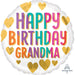 Happy Birthday Grandma Balloon - 18" Heart Shaped Foil Balloon
