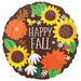 18" Happy Fall Sunflowers Foil Balloon (5/Pk)