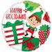 Happy Holidays Elf Balloon - 18" Round