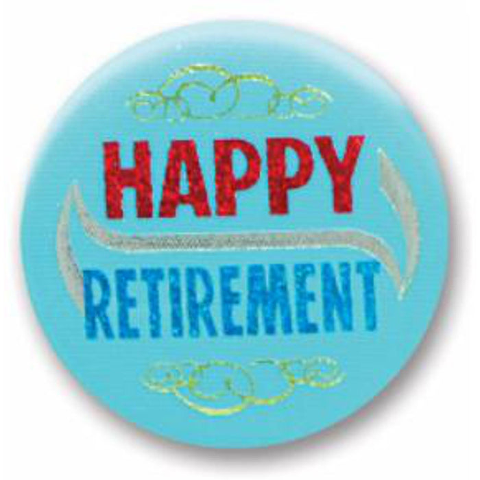 Happy Retirement Satin Button Pack (2"6/Cs)