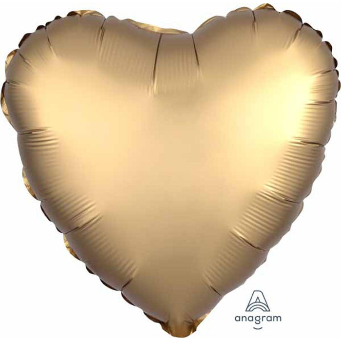 Heart Gold Sateen Satin Luxe Bedding Set (18" Depth)