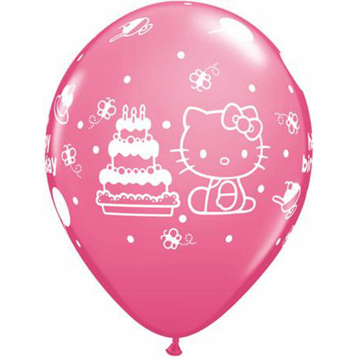 Charming 11-inch Hello Kitty Birthday Balloons in a lovely shade of pink, perfect for creating a playful and sweet atmosphere at your celebration