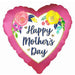 Happy Mother's Day Satin Heart Floral 18" Foil Balloons (5/Pk)