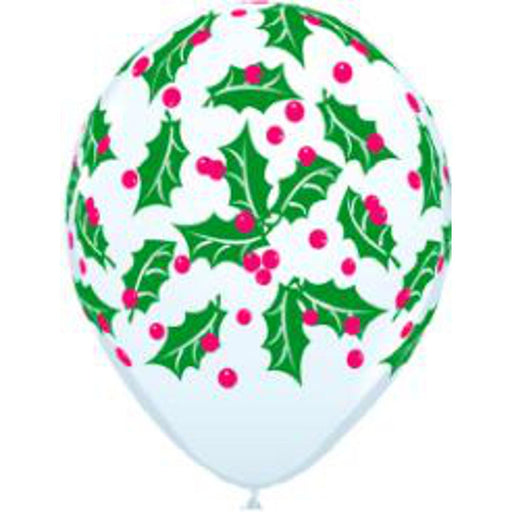 11'' Holly And Berries Latex Balloons  (50/Pk)