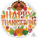  18" Happy Thanksgiving Turkey & Decor Foil Balloon (3/Pk)
