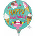 Ice Cream Party Birthday Mylar Balloon - 9 Inch Round