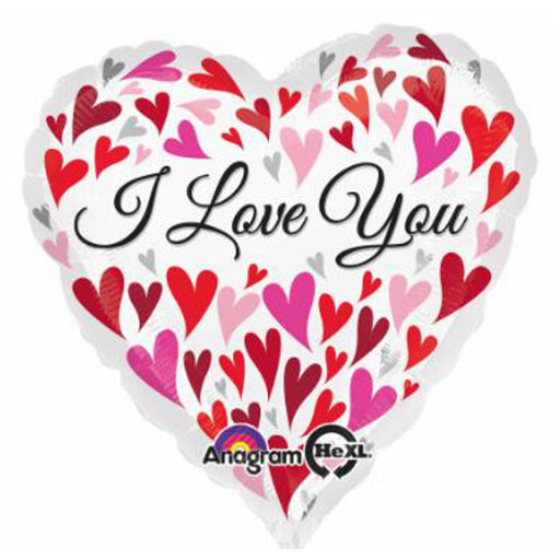 28" Love You Happy Hearts Jumbo Foil Balloon