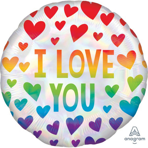 Ilu Rainbow Hearts Holographic Balloon Package