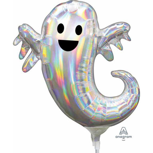Haloooween Iridescent Ghost Foil Balloon - Mini Shape
