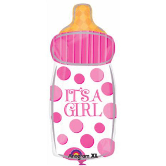 "It'S A Girl" Bottle Balloon Package - 18" Jr Shape With 50 Latex Balloons.