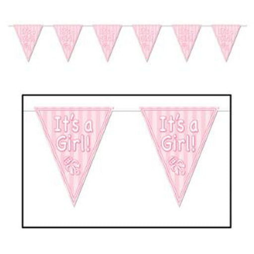 It'S A Girl Pennant Banner - 10"X12"