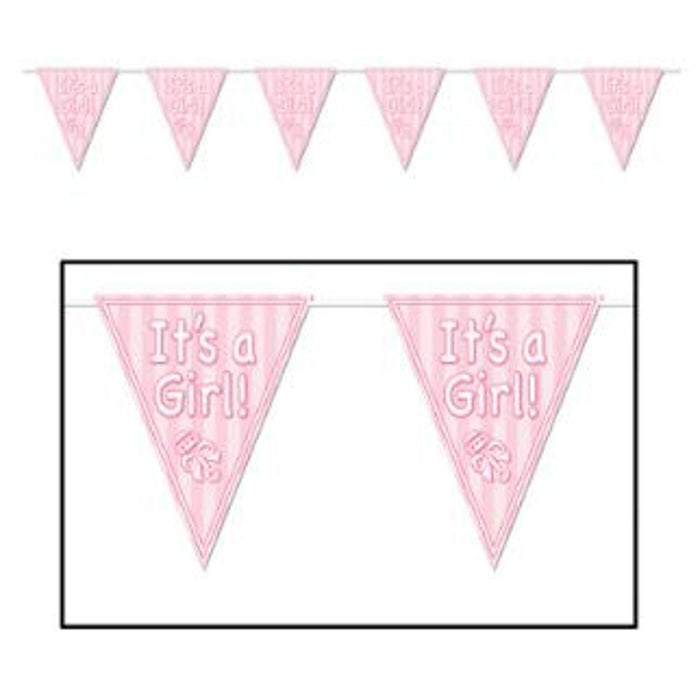 It'S A Girl Pennant Banner - 10"X12"