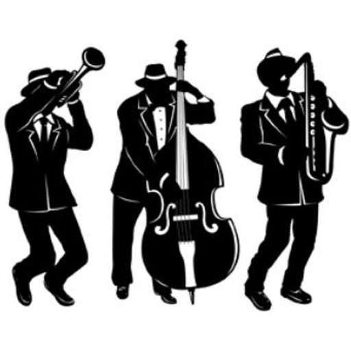 Jazz Triosilhouettes - Set Of 3, 18" Double-Sided Silhouettes.