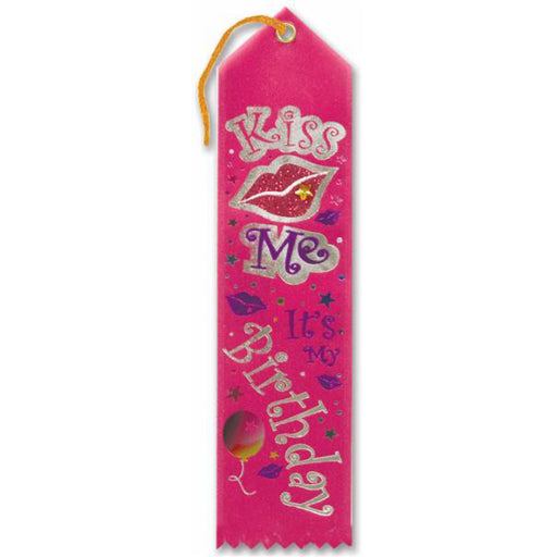 Jeweled Birthday Ribbon - Kiss Me It'S My Bday (2"X8")