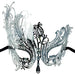 Silver Metal Venetian Mask with Decorative Stones
