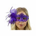 Purple Feather and Flower Masquerade Mask