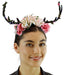 Black Antler Headband with Flowers