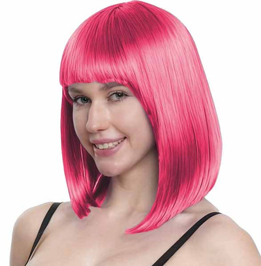 Pink Long Bob Costume Wig