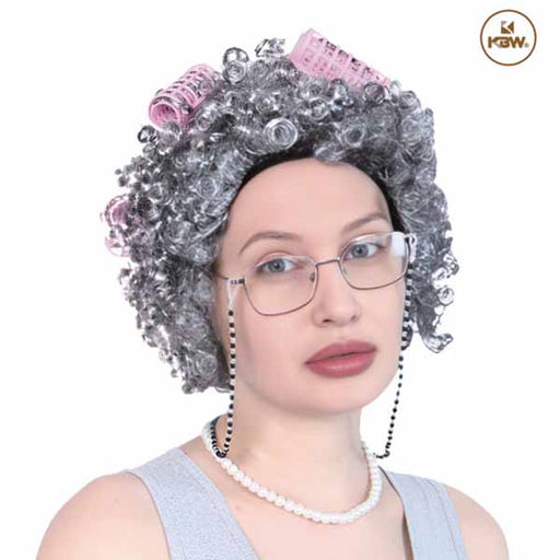 Grandma Costume Wig with Curlers