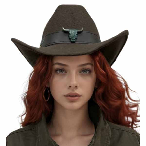 Dark Brown Longhorn Cowboy Hat