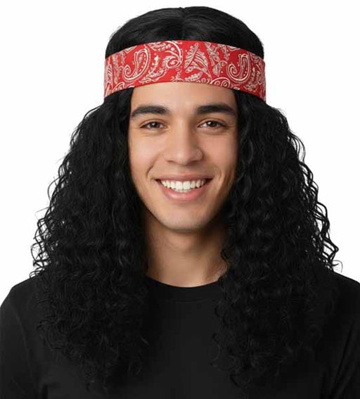 70s Rock Wig with Bandana