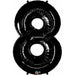 "Large Black Number Decals - 34 Inch Height (Pack Of 8)"