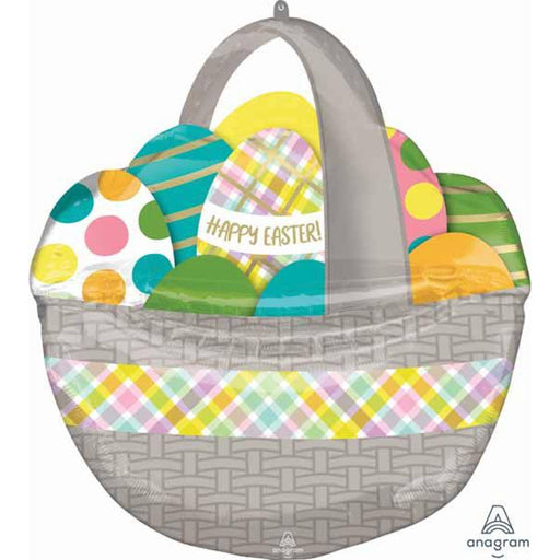 "Large Easter Egg Basket With Unique P35 Xl Shape And Decorations"
