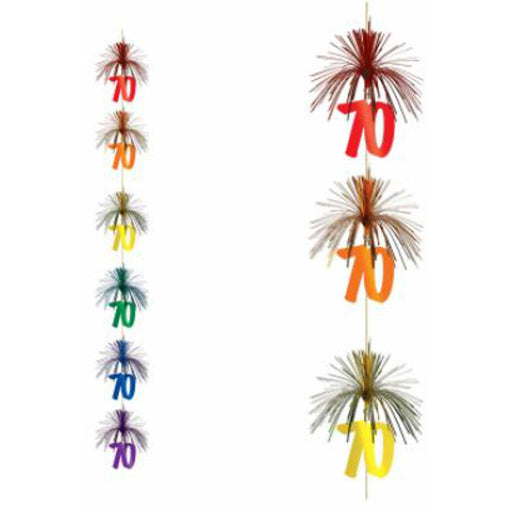 Firework Stringer Cascade Spectacular Decor for a 70th Celebration (3/Pk)