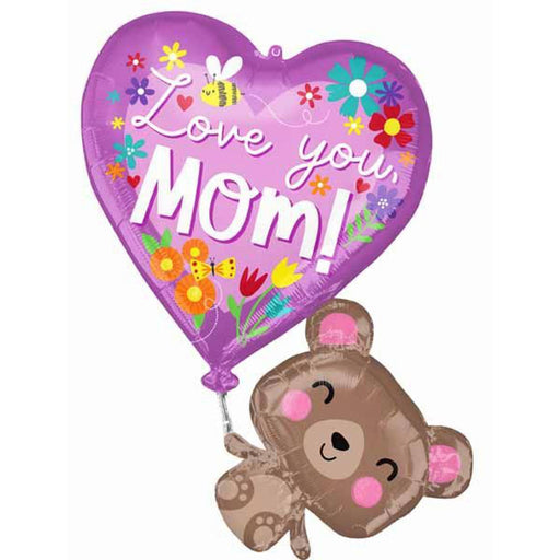 Love You Mom Bear 31″ Foil Balloon (3/Pk)