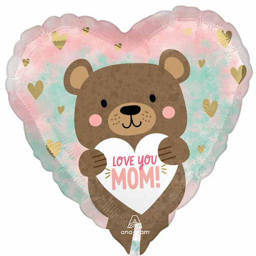 "Love You Mom Bear - 18" Plush With Heart-Shaped Nose And Paw"