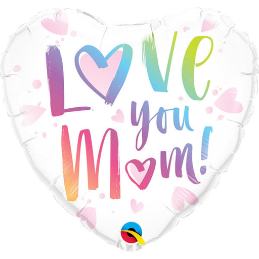 "Love You Mom" Heart Balloon Gift Package - 18"