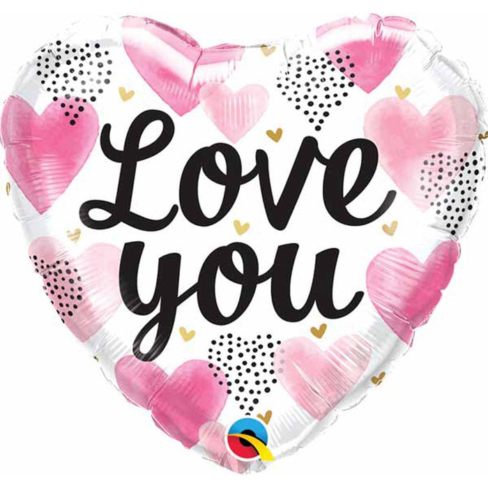 Love You Pink Hearts Balloon Package - 18"