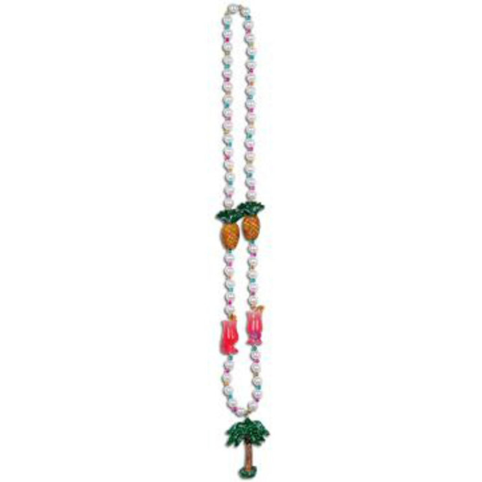 Luau Beads With Palm Tree Medallion.