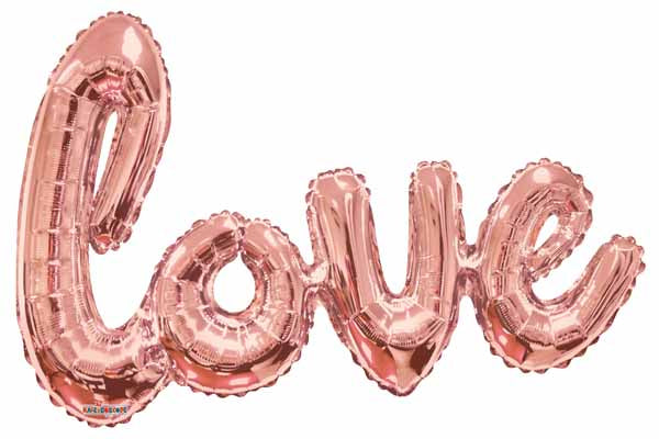 Rose Gold Love Script Balloon