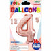 16-Inch Rose Gold Number 4 Foil Balloon