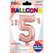 16" Rose Gold Number 5 Foil Balloon