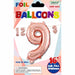 16-Inch Rose Gold Number 9 Foil Balloon