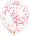 12-Inch Red Confetti Print Latex Balloons, 4 Pack