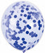12-Inch Royal Tricolor Confetti Print Latex Balloons, 4 Pack