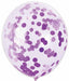 12-Inch Purple Confetti Print Latex Balloons, 6 Pack