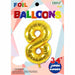 34-Inch Gold Number 8 Foil Balloon
